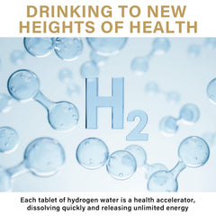 Glass with a dissolving hydrogen tablet in water