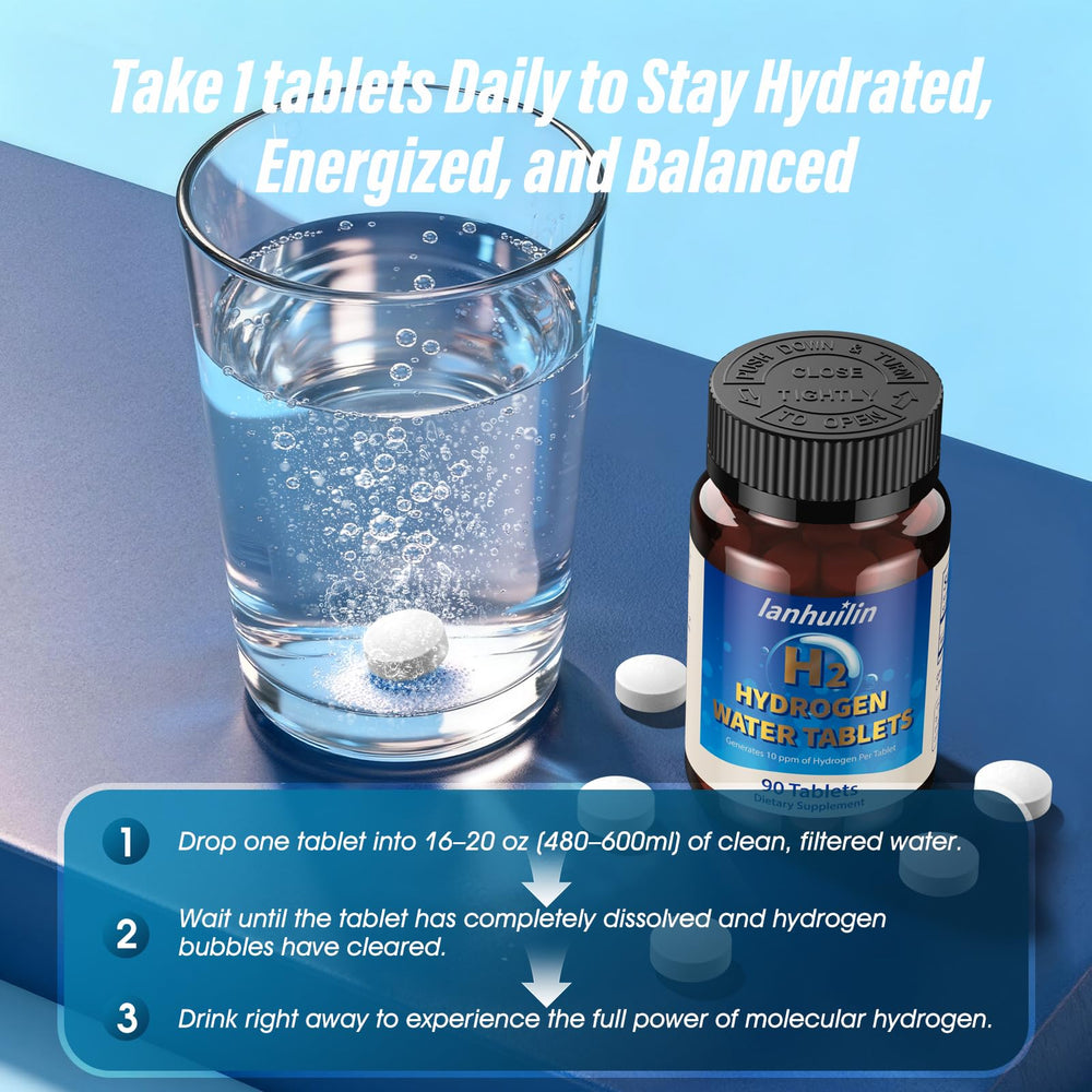 Glass of hydrogen-rich water after tablet dissolves