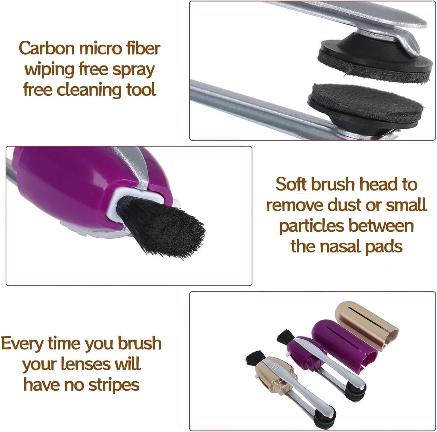 Close-up of carbon microfiber cleaning pad on glasses cleaner