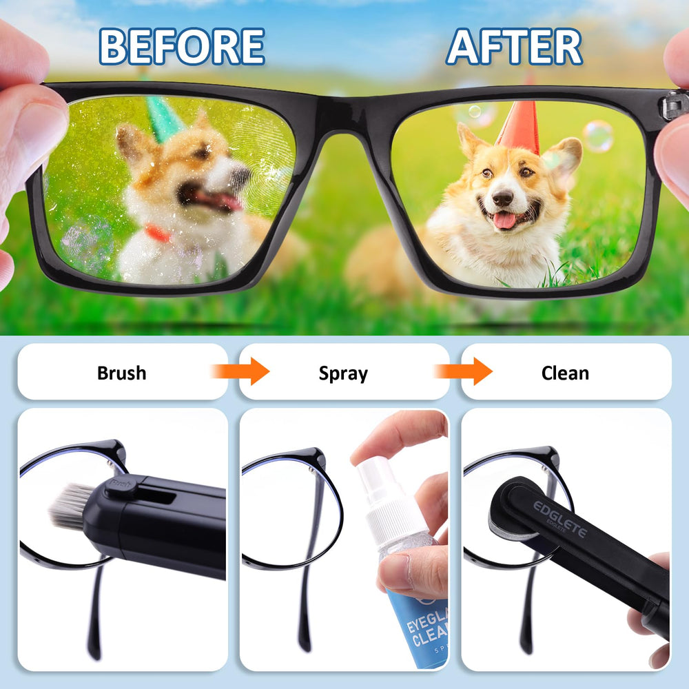 Professional grade eyeglass cleaner spray forms protective layer