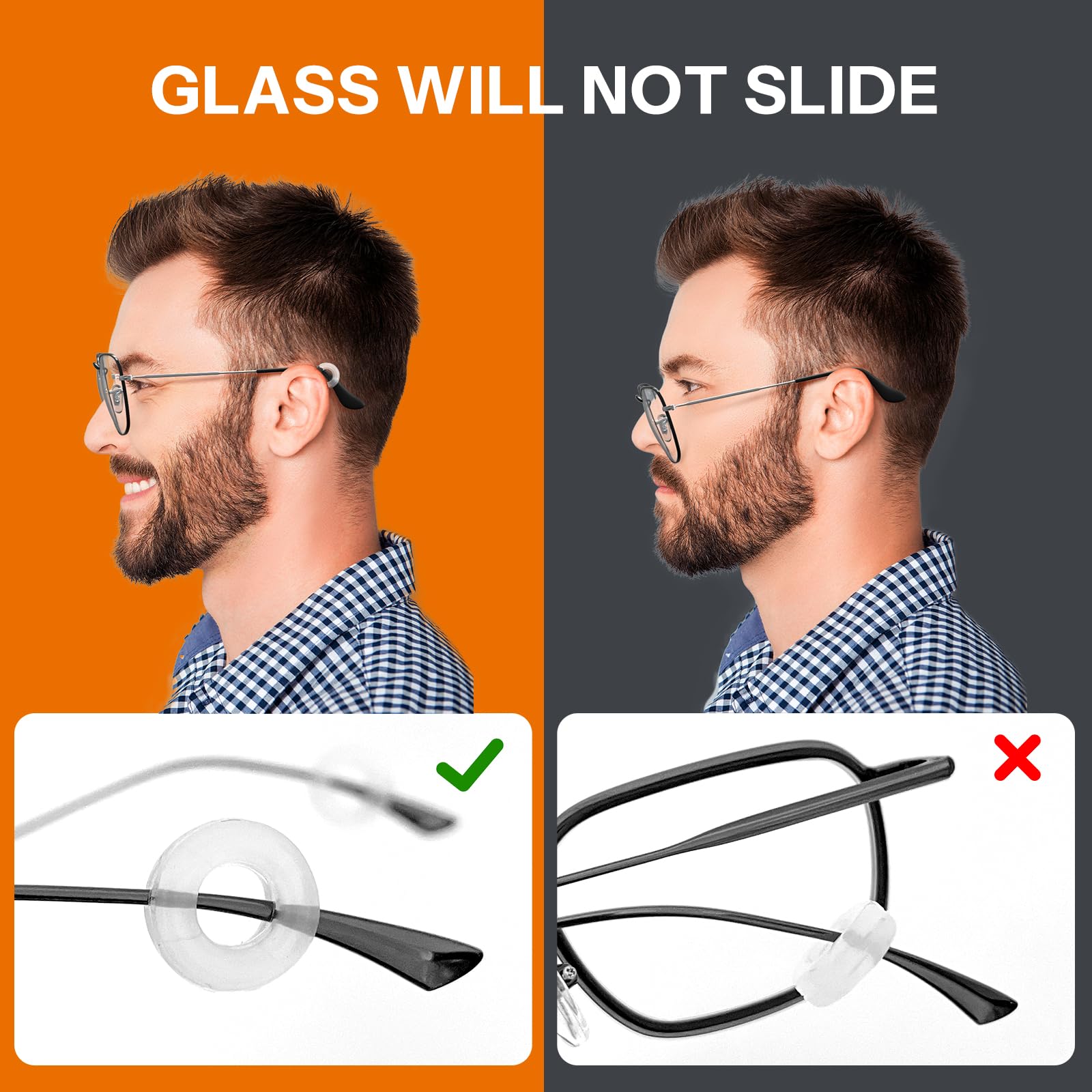 Anti-slip ear grips for glasses