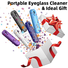 Portable travel-sized glasses cleaning kit fits in a handbag