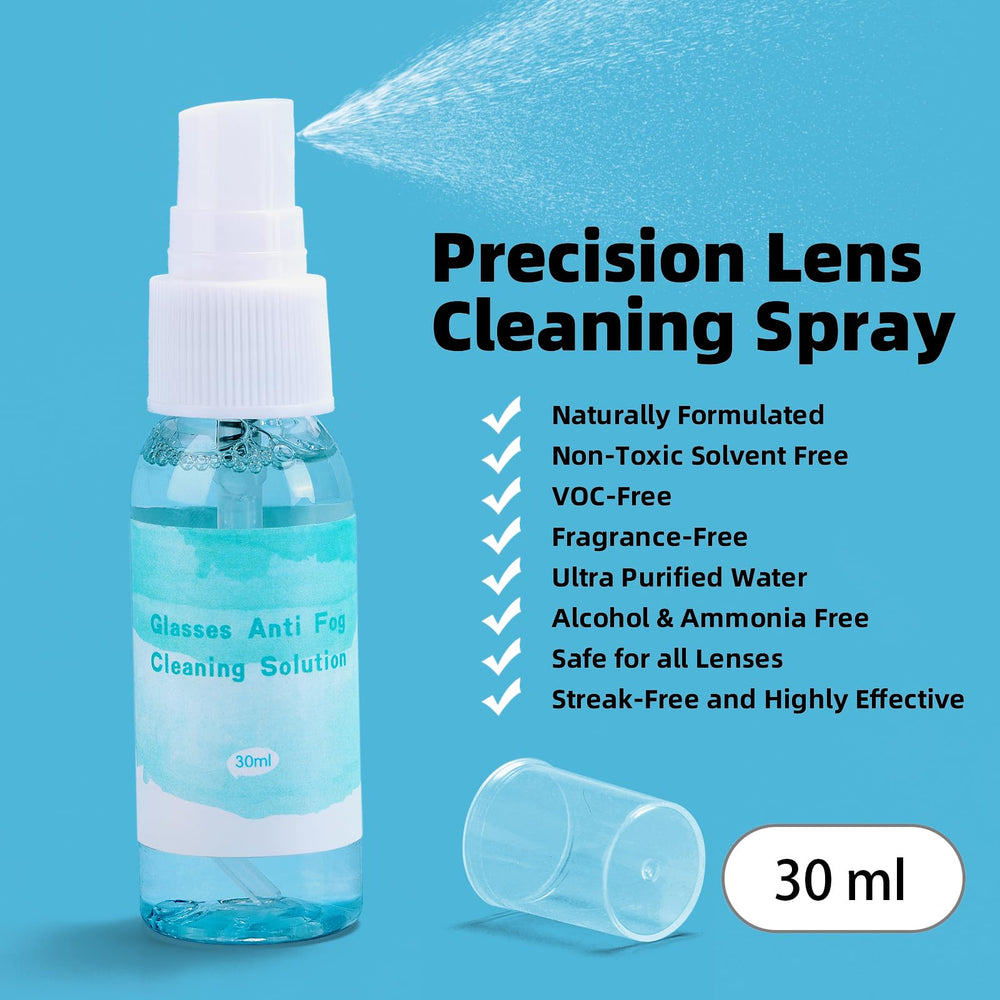 Glasses cleaner kit components including screwdriver, pads, and screws