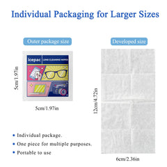 Individually wrapped lens wipes for on-the-go cleaning