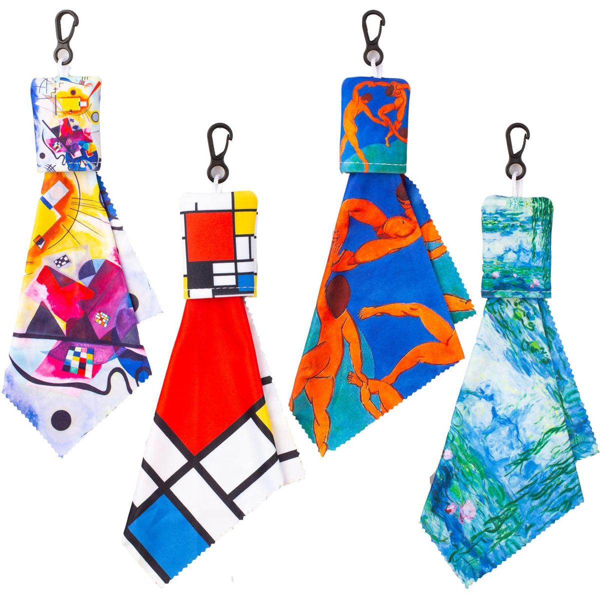 Mondrian Composition with Red, Blue and Yellow microfiber glasses cleaning cloth