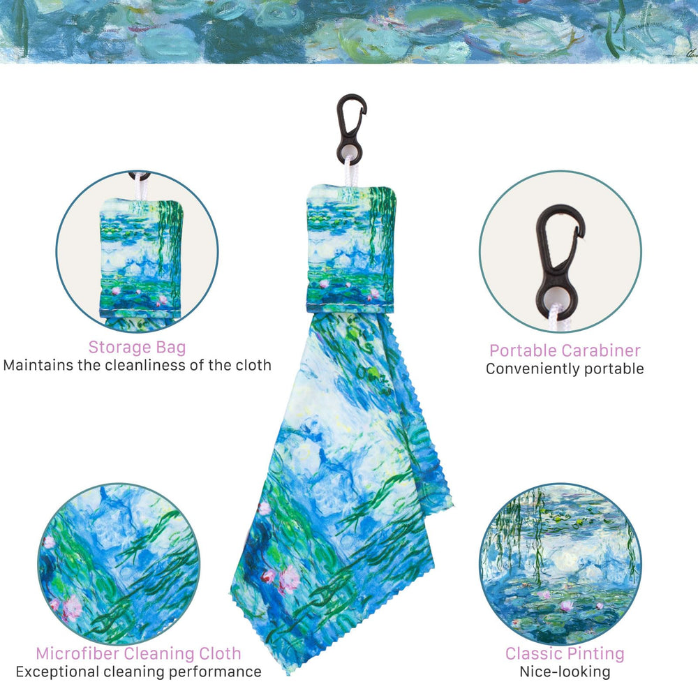 Monet Water Lilies-inspired double-sided microfiber cleaning cloth