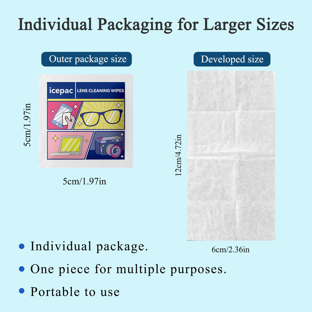Portable dispenser for glasses cleaning wipes