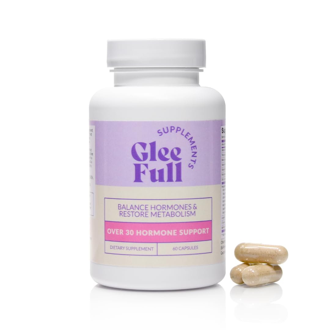 gleefull-sups-over-30-hormone-support-bottle-label conveys natural hormone balance for daily wellness