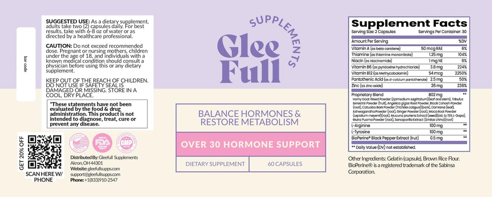 gleefull-sups-over-30-hormone-support-tribulus-terrestris completes the balance-focused blend for wellness routines