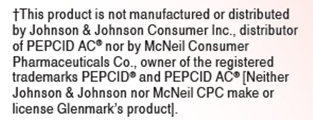 Glenmark famotidine box-out with clear instructions.