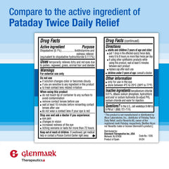 Glenmark Therapeutics Olopatadine eye drops drops close-up showing ready-to-use relief