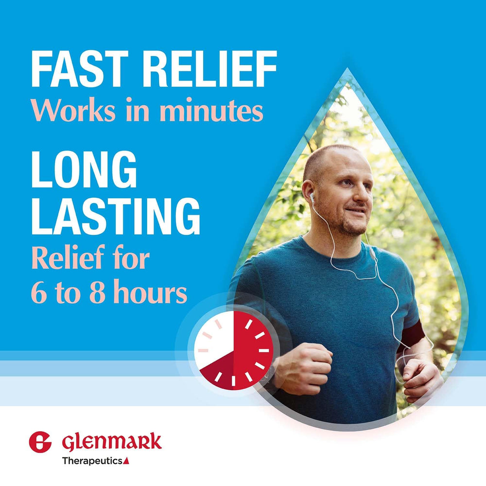 Glenmark Therapeutics Olopatadine eye drops redness relief after pollen exposure