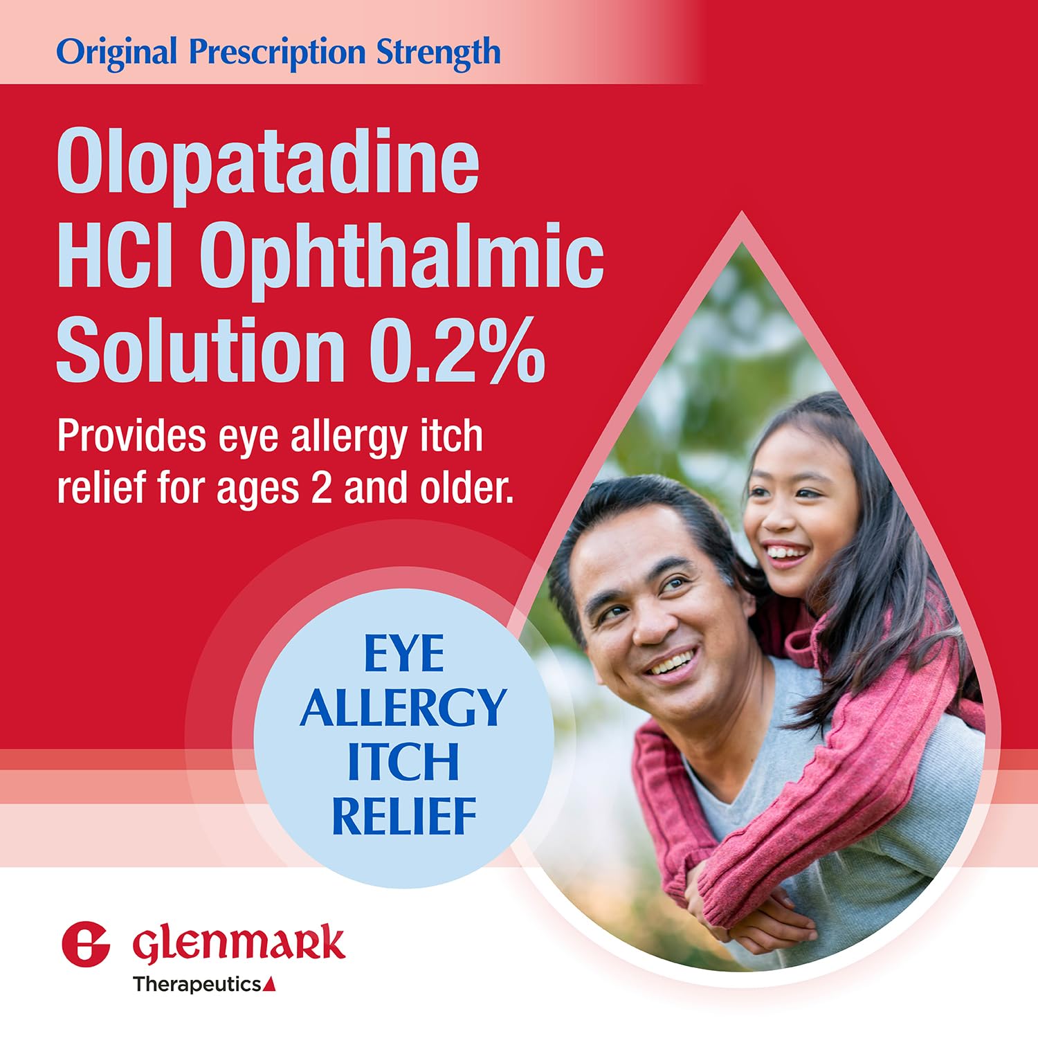 Glenmark Therapeutics Olopatadine packaging-front highlights 0.2% strength and 30-day supply.