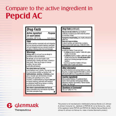Glenmark Therapeutics 10 mg famotidine blister pack shown for convenient daily use.