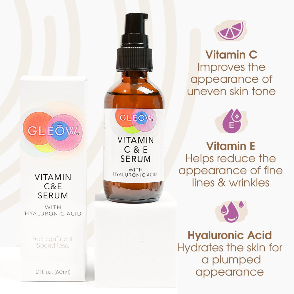 GLEOW Vitamin C Serum on clean skin during morning routine