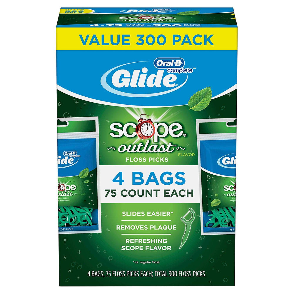 Glide Floss Picks Plusx Outlast Mint 40mm - 4 Pack of 75