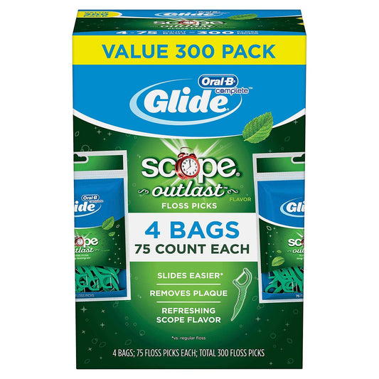 Glide Floss Picks Plusx Outlast Mint 40mm - 4 Pack of 75