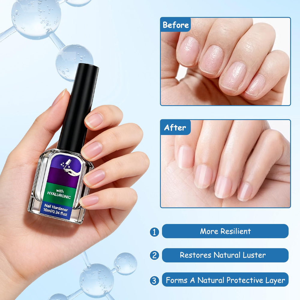 Glimmerella Nail Care Serum in-use as a quick base coat.