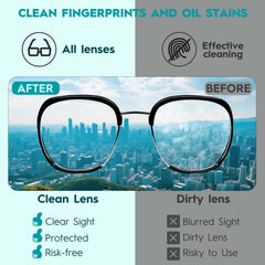 Packaging of GlintFy lens wipes sealed for freshness