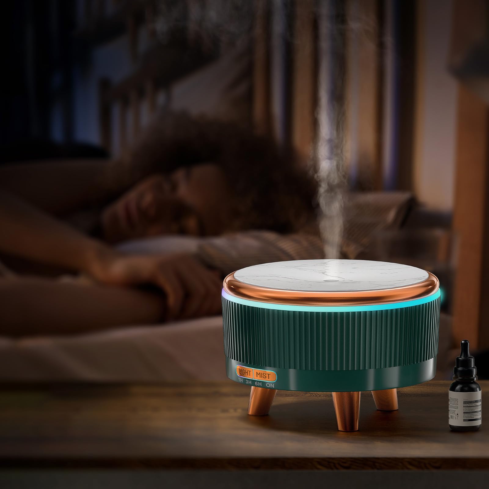 Gliship 500ml diffuser emits micro-mist for refreshing air quality.