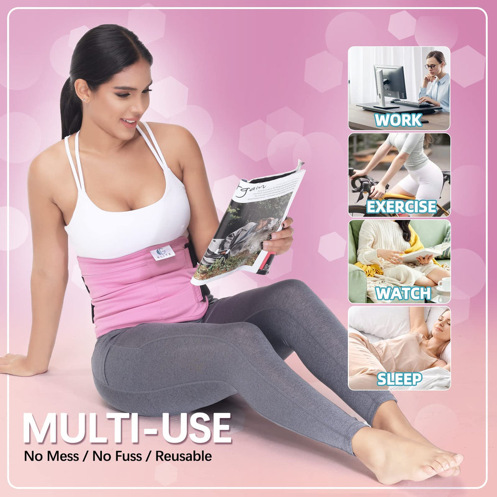 Pack worn around the abdomen for all-day comfort