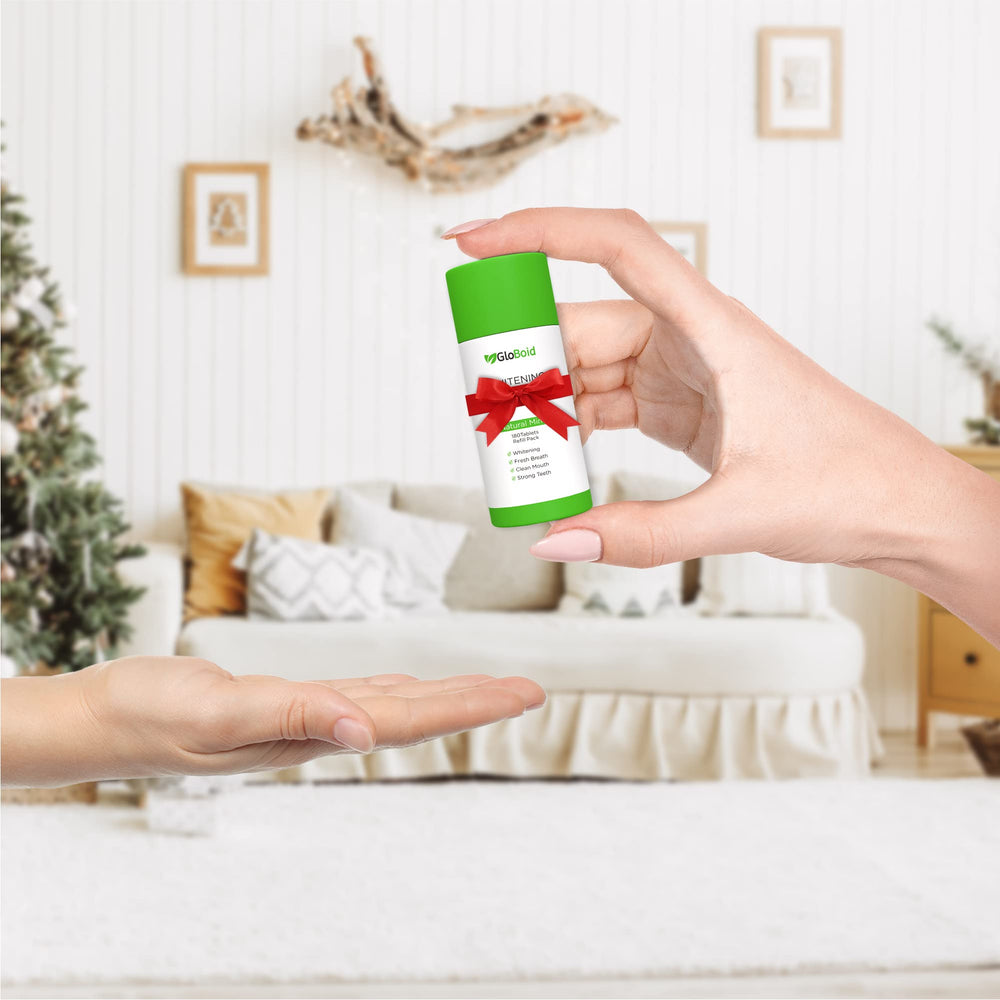 Zero-waste packaging featuring a glass jar for GloBoid tablets