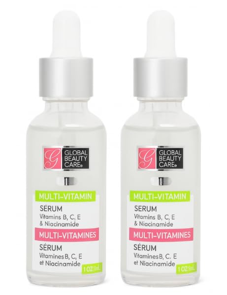 Global Beauty Care Multi-Vitamin Serum bottle for hydrating and revitalizing skin.