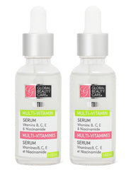 Global Beauty Care Multi-Vitamin Serum bottle for hydrating and revitalizing skin.