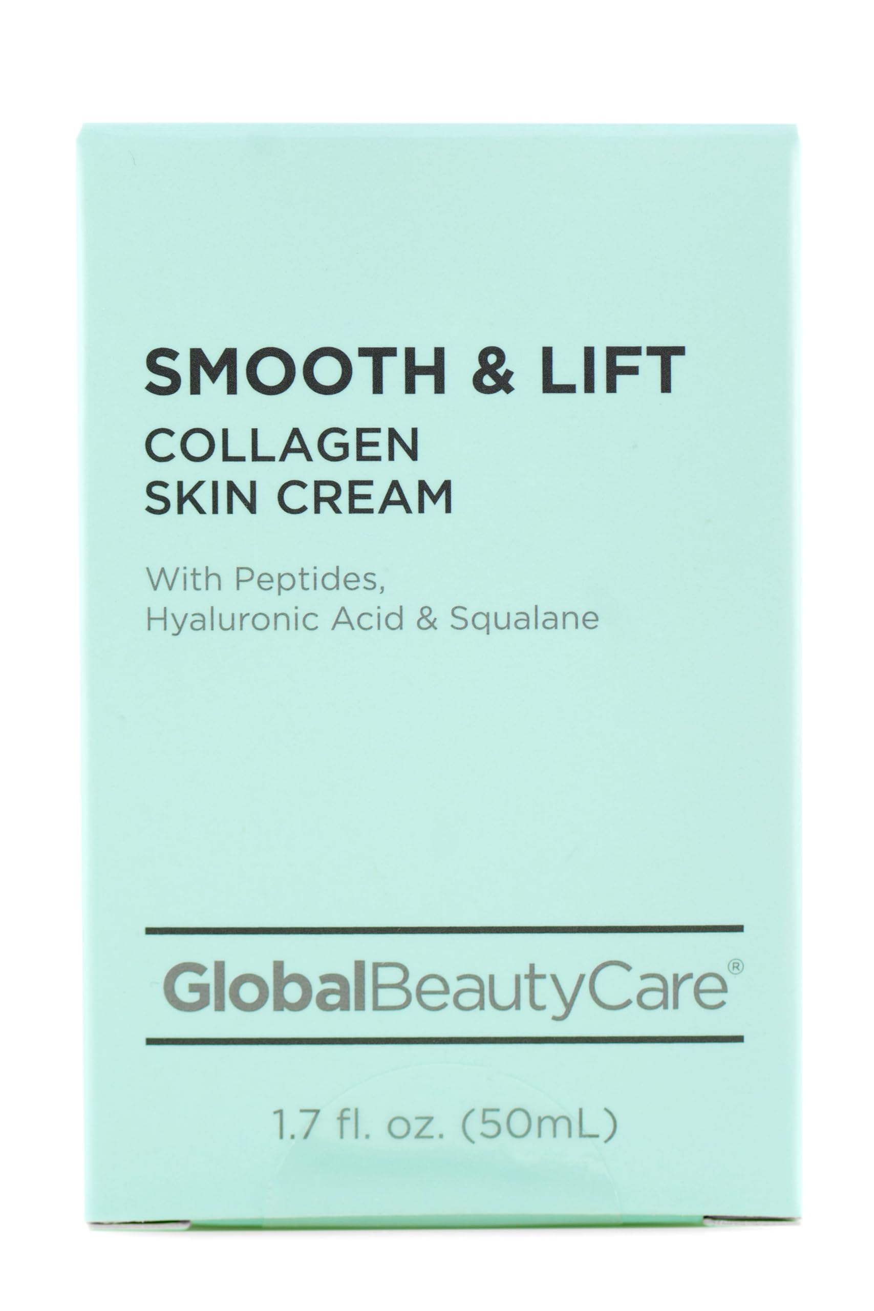 Global Beauty Care Smooth & Lift Collagen Cream bottle for daily hydration.