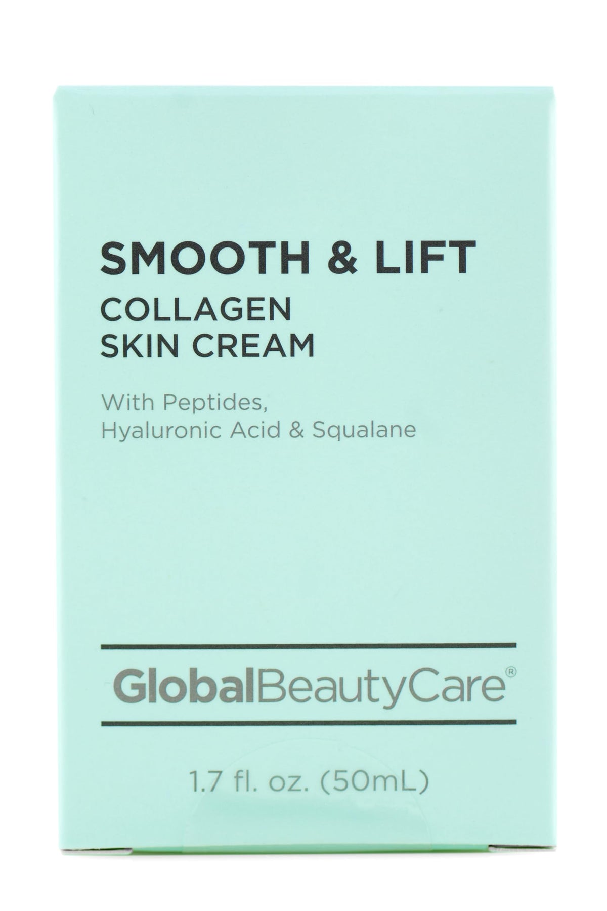 Global Beauty Care Smooth & Lift Collagen Cream bottle for daily hydration.