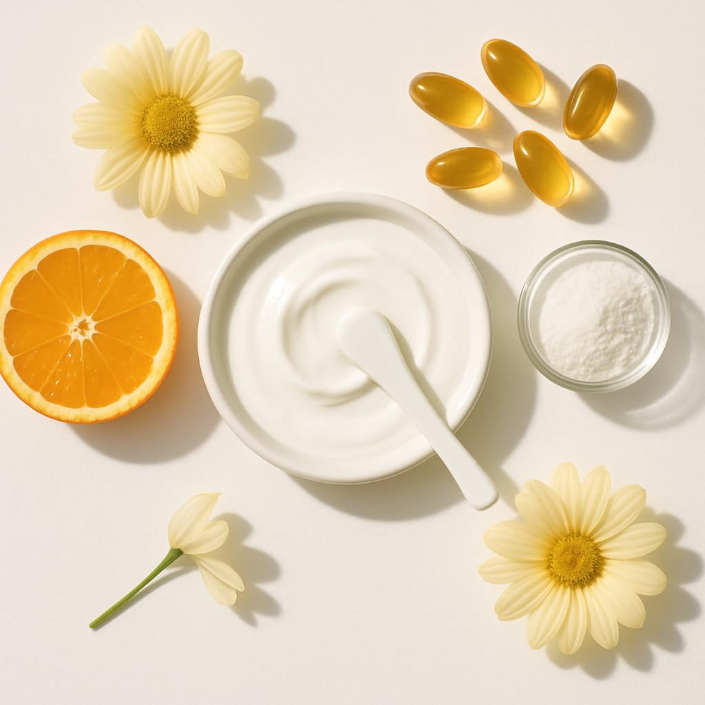 Global Beauty Care Smooth & Lift Collagen Cream closeup texture showing rich formula.