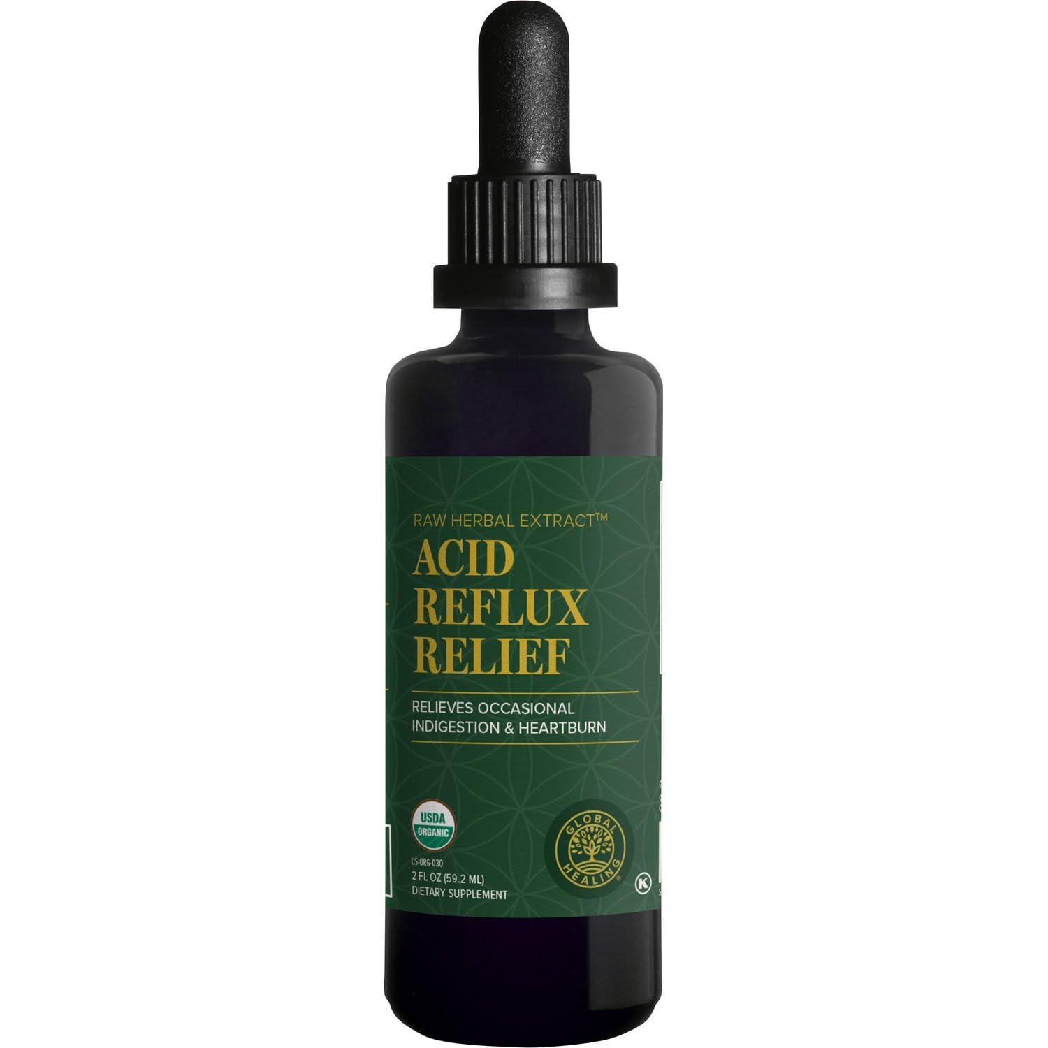 Global Healing Center Acid Reflux Relief liquid bottle ready for quick digestive comfort