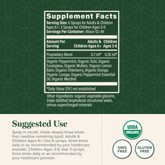 Global Healing Center Organic Lung Health 1 oz travel bottle for respiratory support on the go.