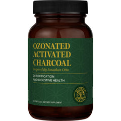 Global Healing Center ozonated activated charcoal powder bottle with 60 capsules - product image 1