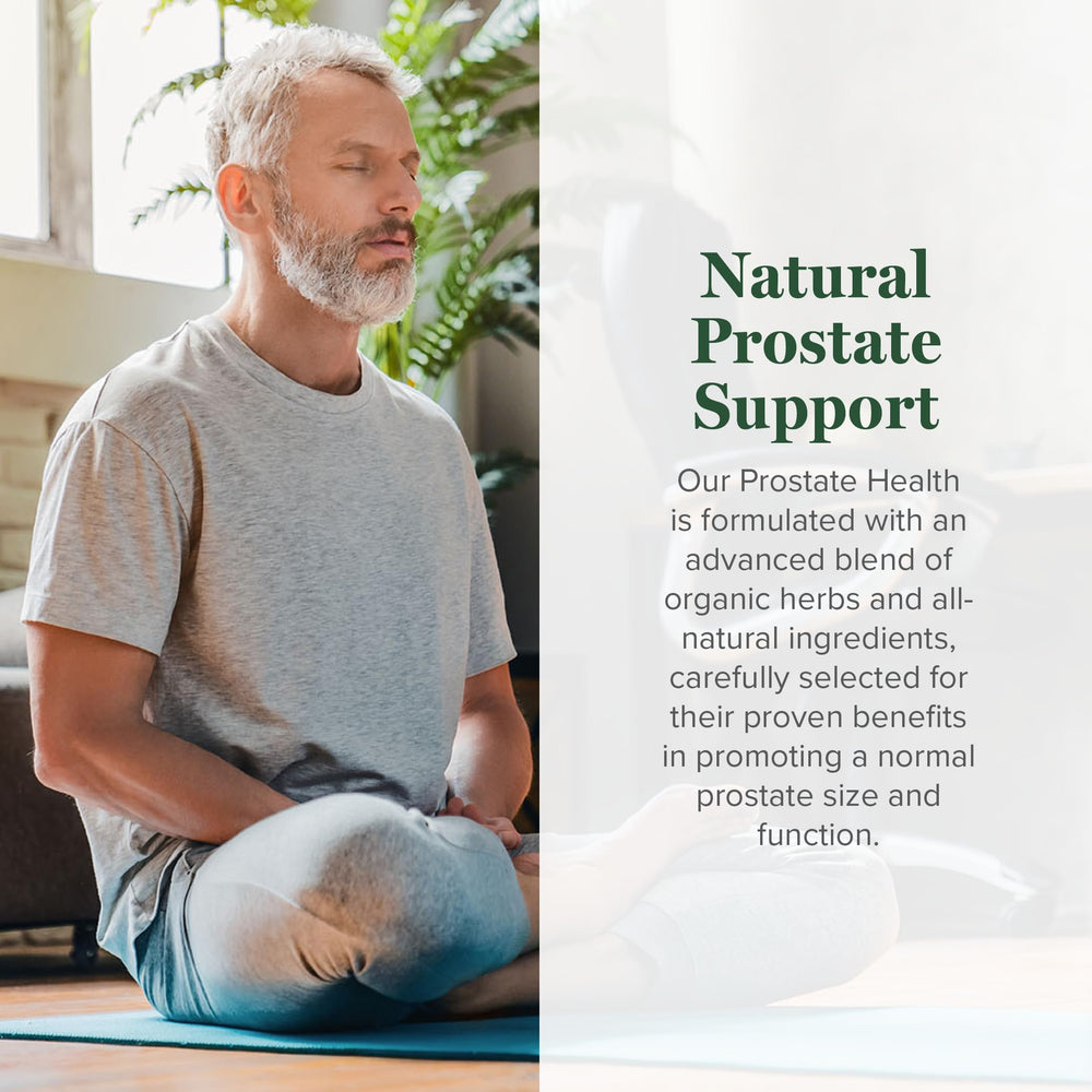 Lifestyle image showing a man with the prostate health supplement