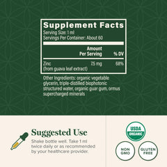 Label highlighting USDA Organic, vegan-friendly, and non-GMO claims
