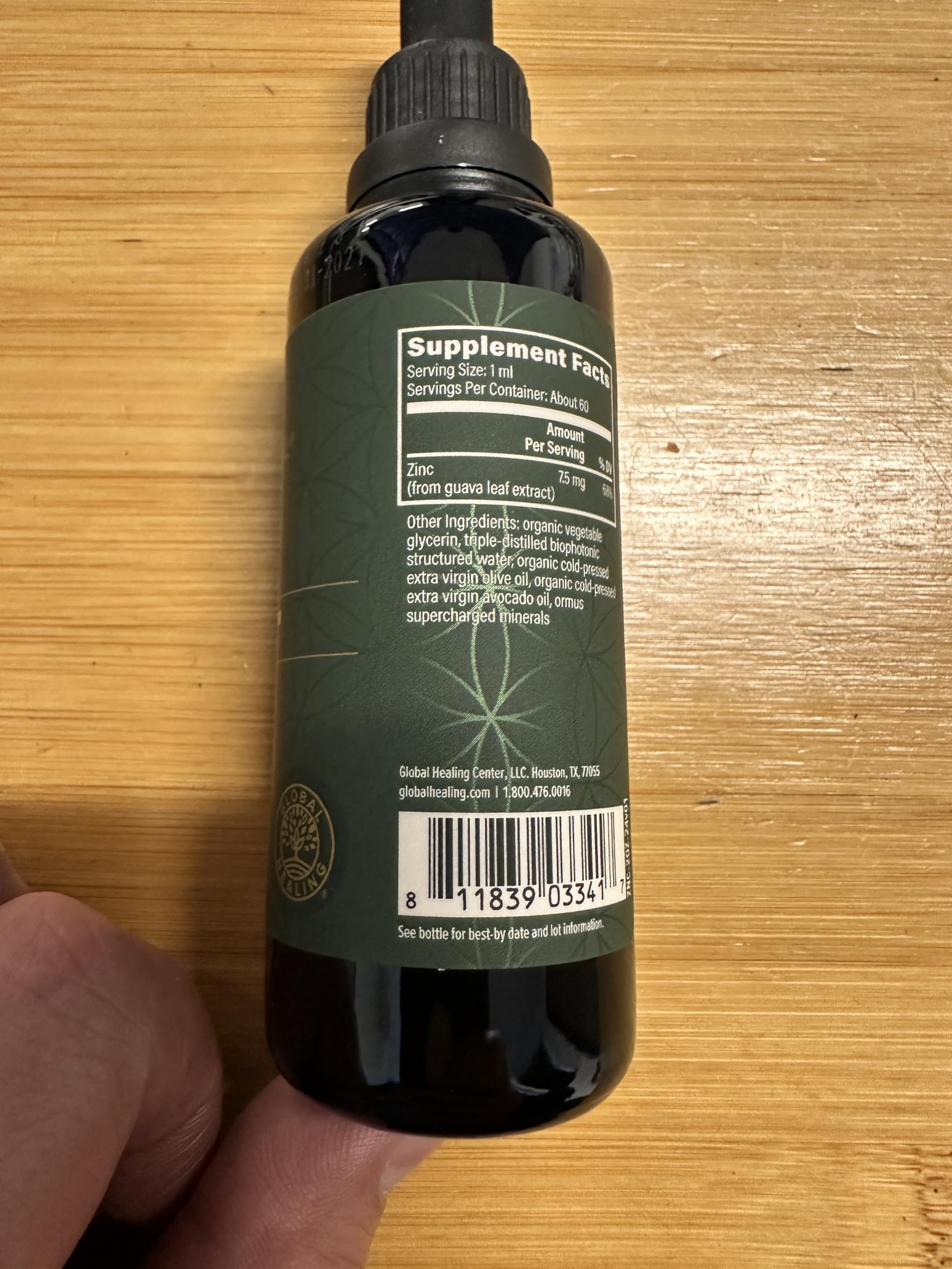 2 fl oz zinc liquid bottle with dropper for easy dosing