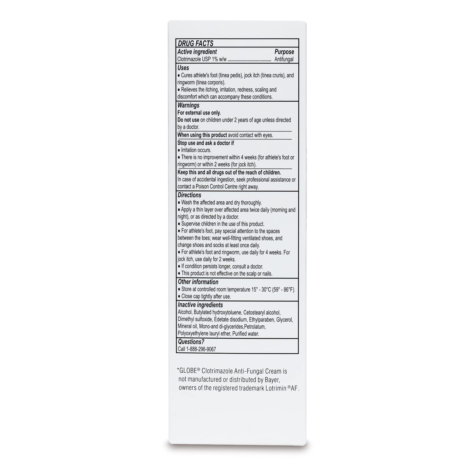Globe Clotrimazole cream on feet demonstrates versatile antifungal care.