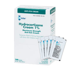 Globe Hydrocortisone cream box front for quick itch relief on the go.