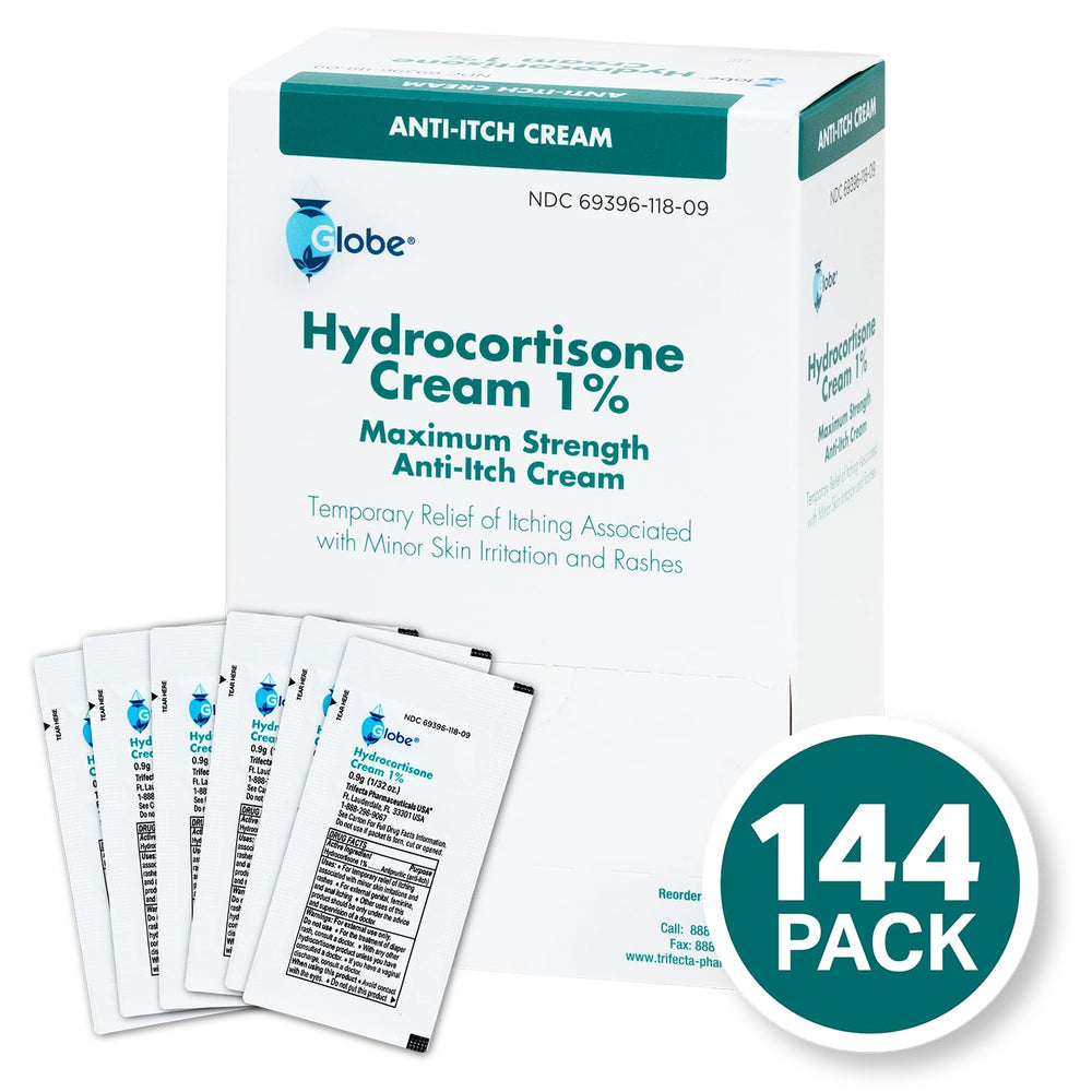 Globe Hydrocortisone cream in-use arm application demonstrates quick skin relief.