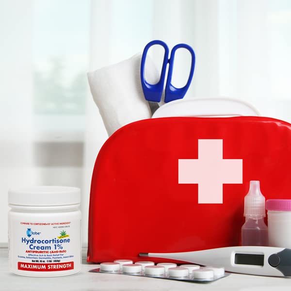 Globe Hydrocortisone cream packaging ready for travel kit use.