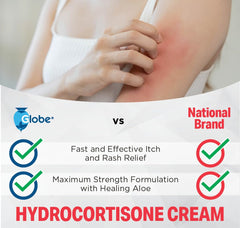 Globe hydrocortisone cream unit-dose 0-9g for compact skin relief.