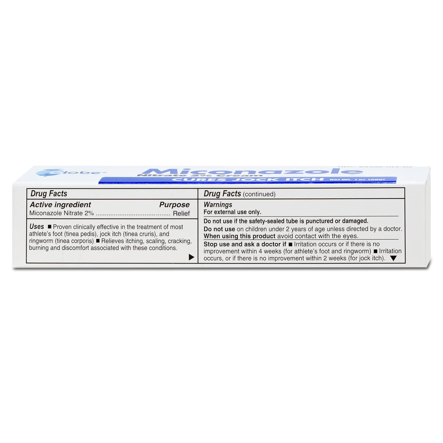 Globe Miconazole treated skin shows smoother texture after use