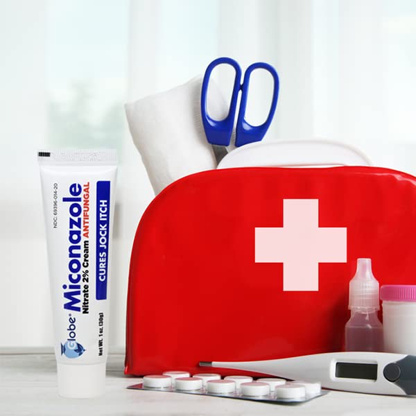 Globe Miconazole cream applied on foot to ease itching