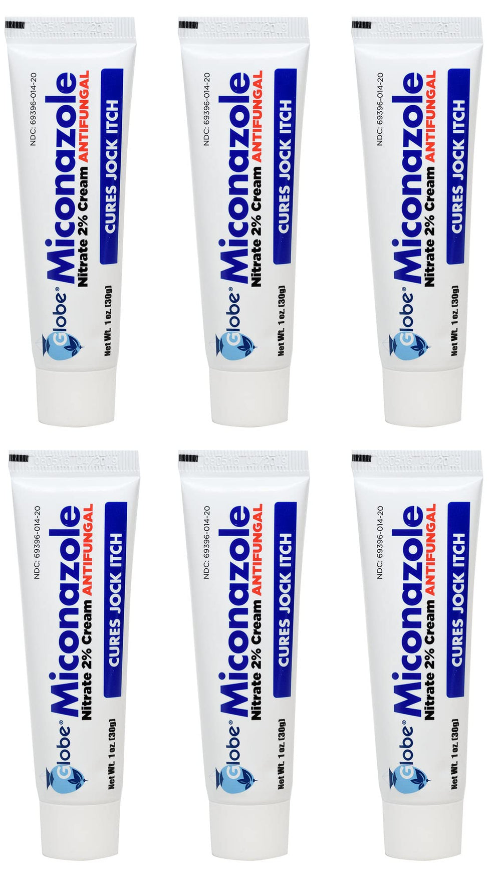 Globe Miconazole cream tube front view for quick topical relief