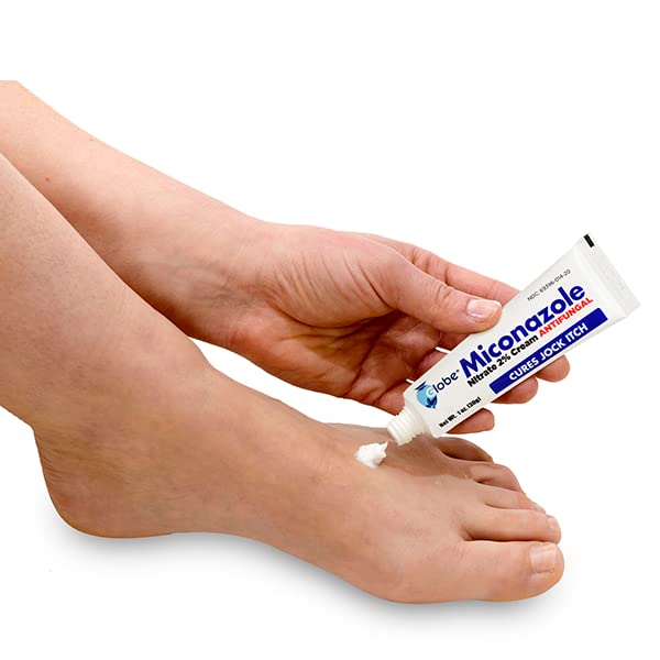 Globe Miconazole packaging box beside tube together