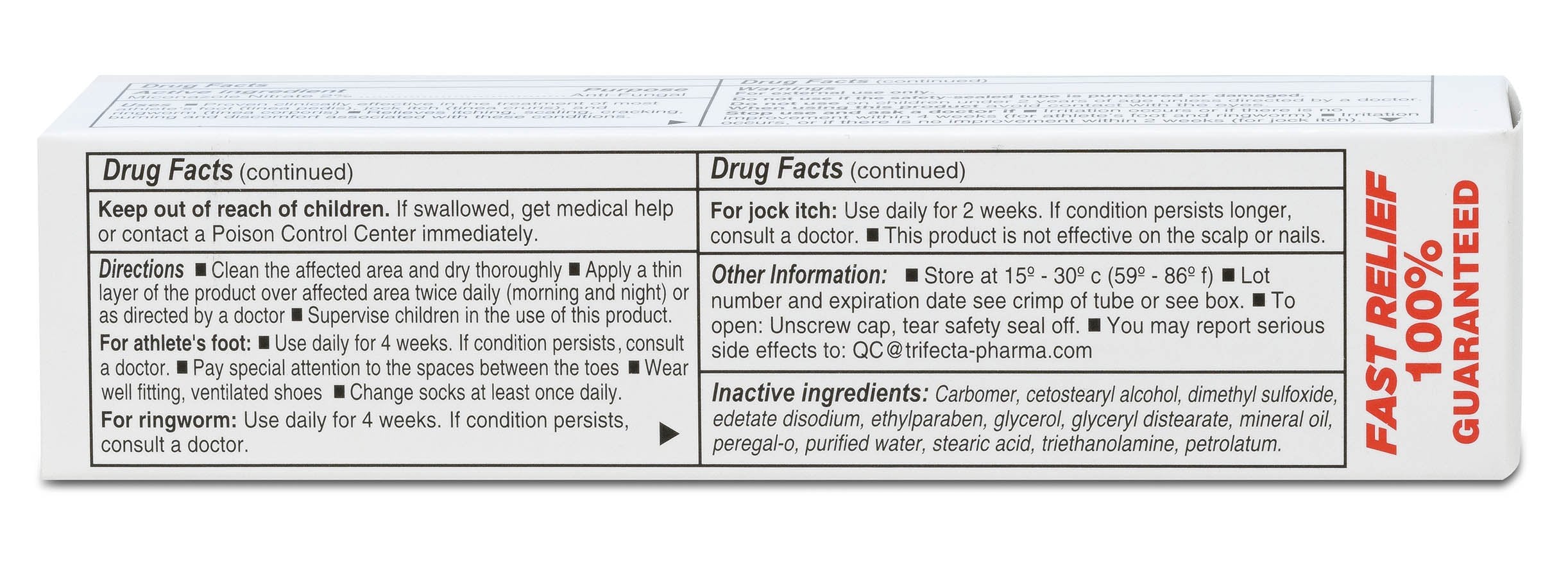 Globe Miconazole product on clean medicine cabinet shelf