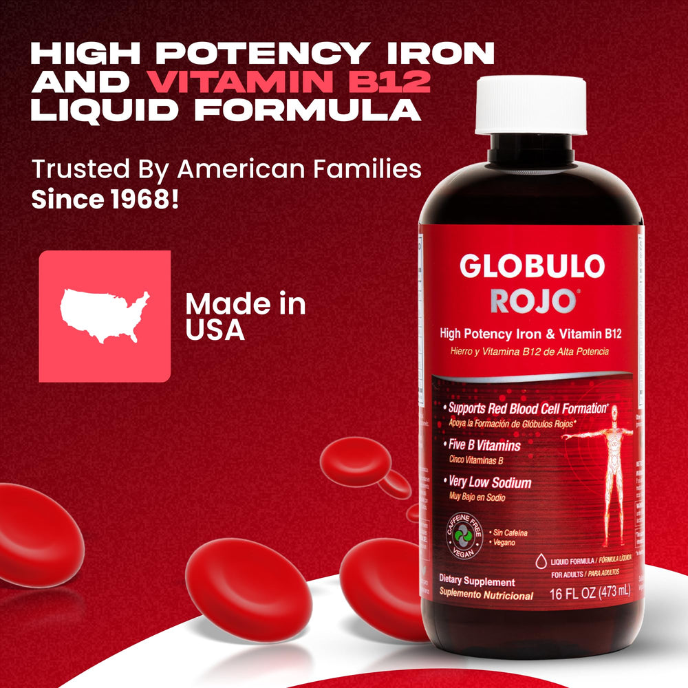 Pouring Globulo Rojo vegan liquid iron supplement