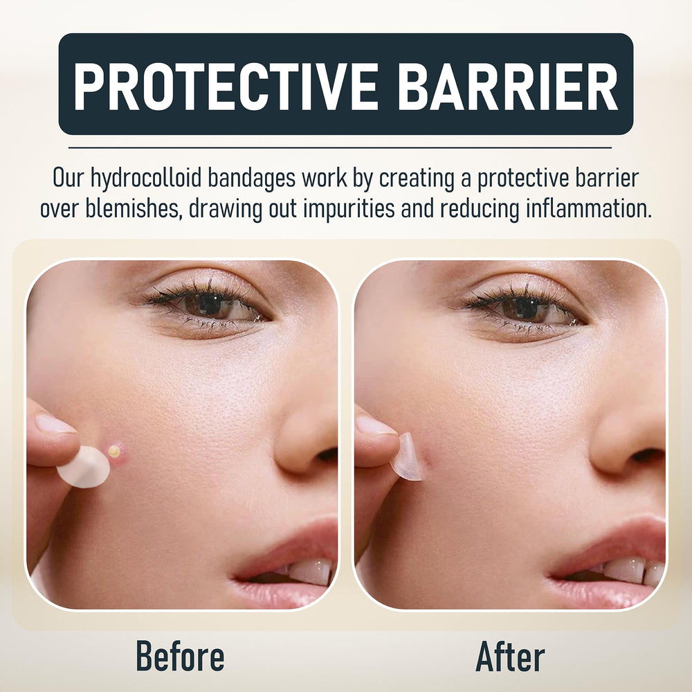 GloPatch patch forming a protective barrier over a blemish.