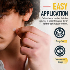 GloPatch self-adhesive patches staying in place during day and night.